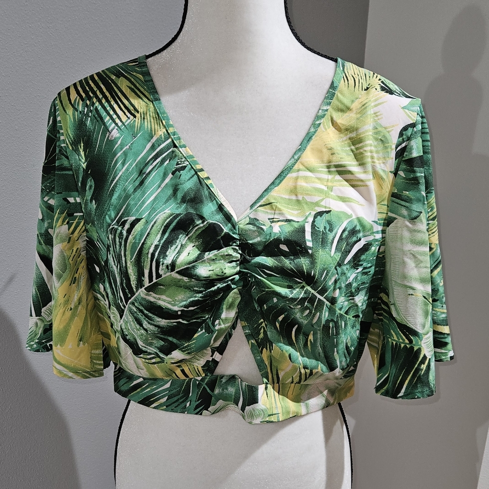Green Tropical Top